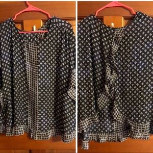 Navy & Black open back blouse